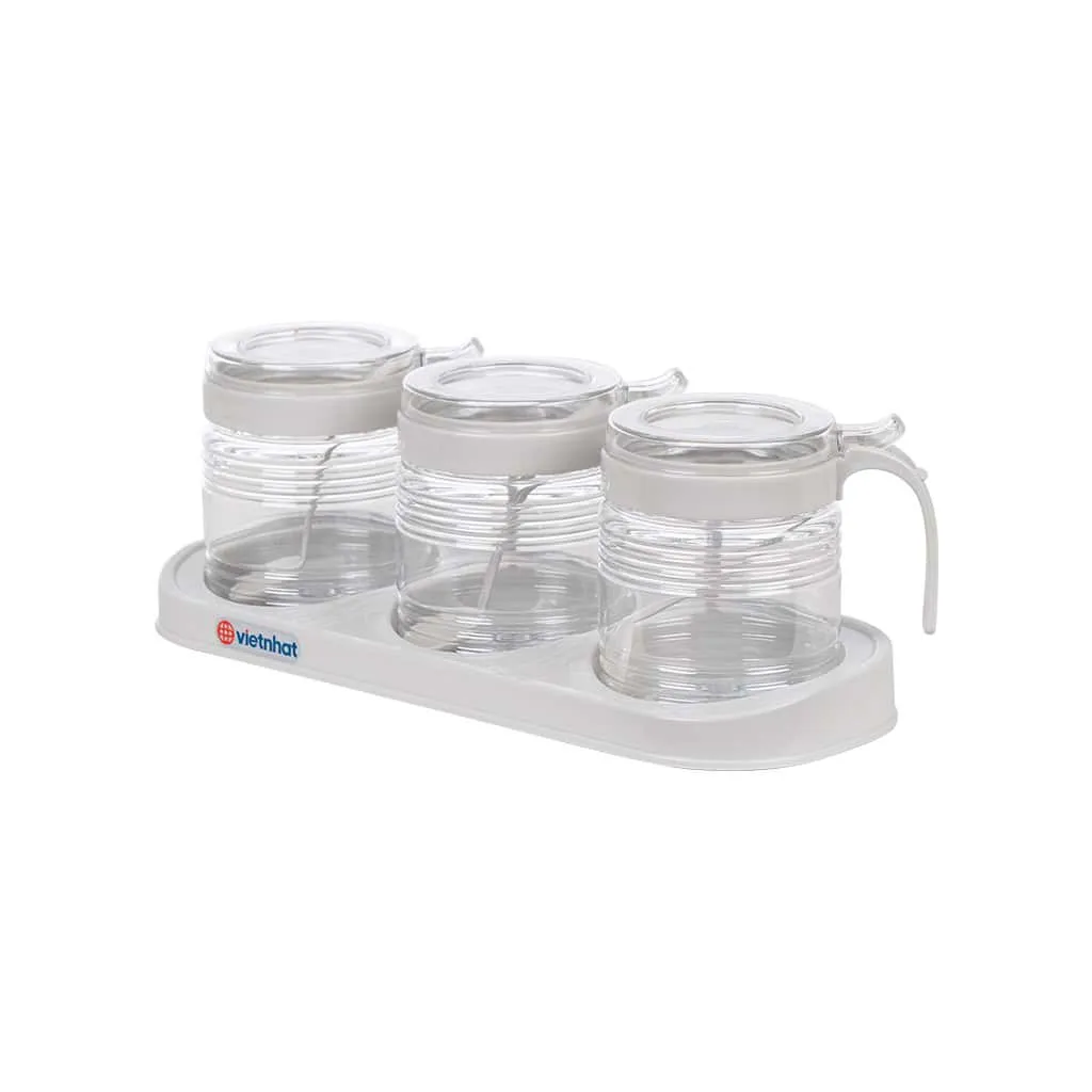 Lọ Gia Vị Tròn Bộ 3 - Nhựa Việt Nhật Miền Bắc
