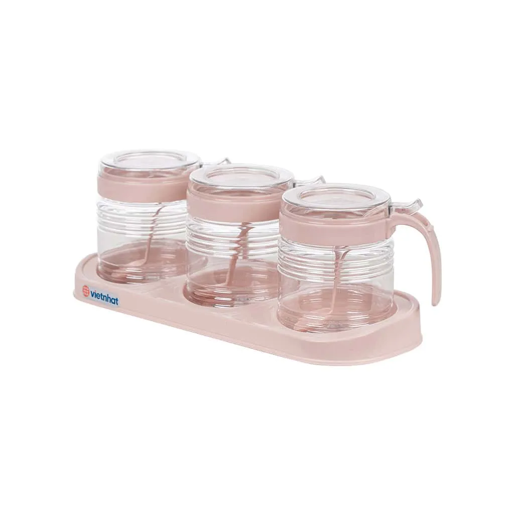 Lọ Gia Vị Tròn Bộ 3 - Nhựa Việt Nhật Miền Bắc