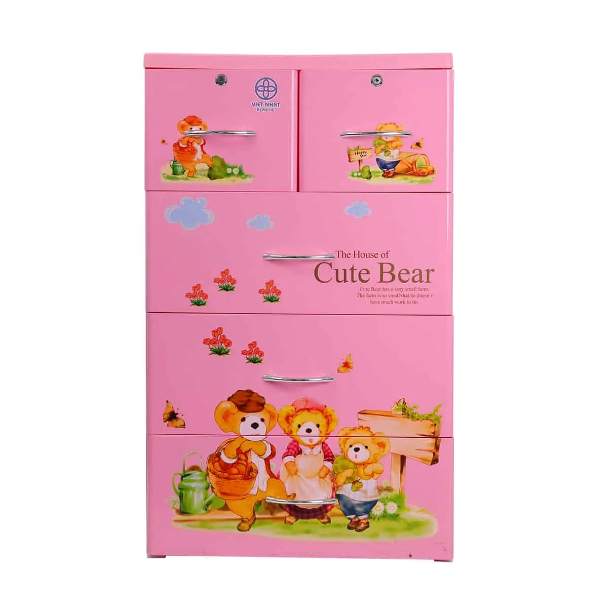 Tủ Lucky 4T - Gấu Vàng - Nhựa Việt Nhật Miền Bắc