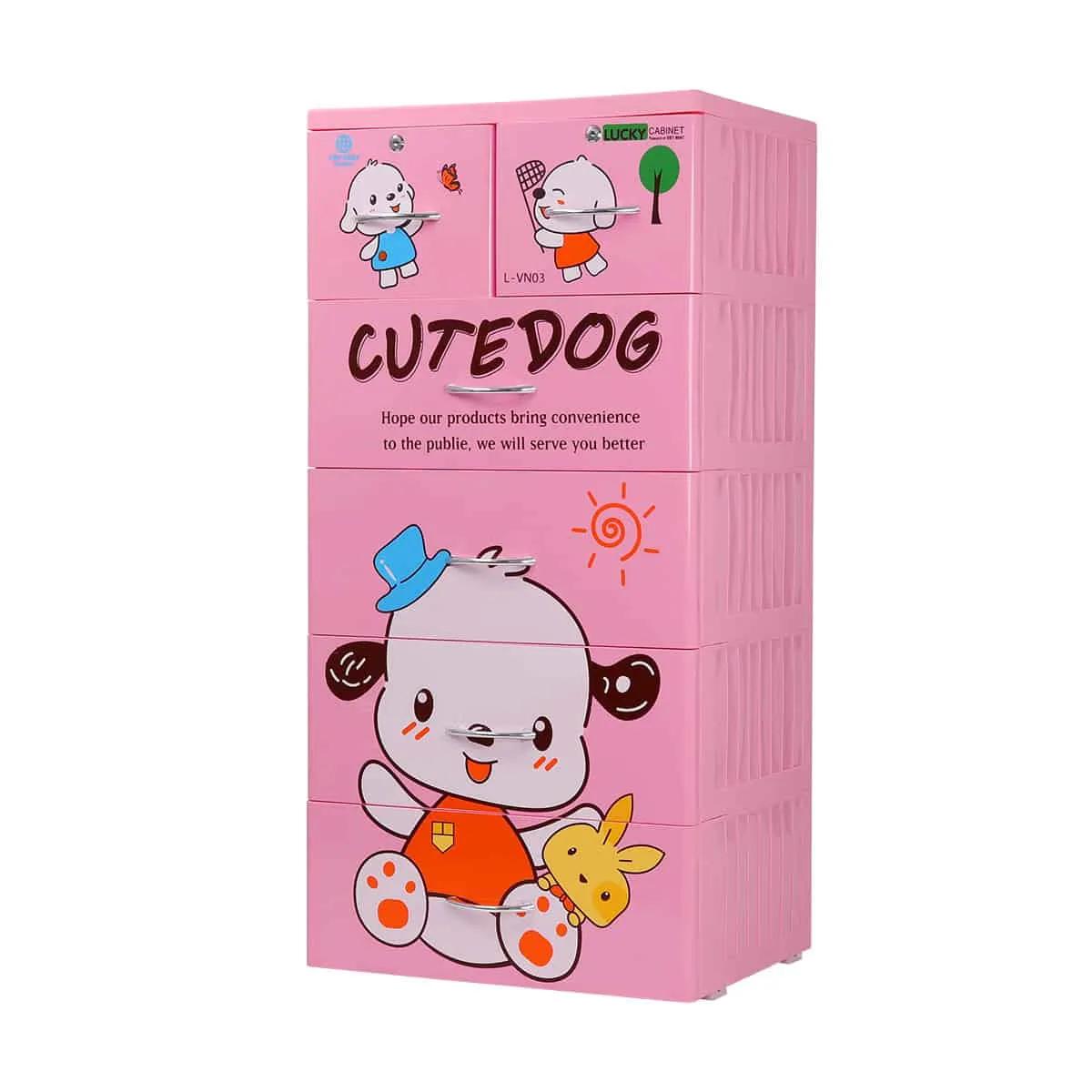 Tủ Lucky 5T - Cute Dog - Nhựa Việt Nhật Miền Bắc