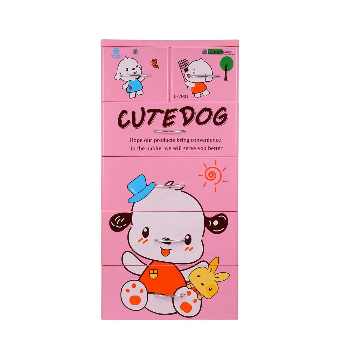 Tủ Lucky 5T - Cute Dog - Nhựa Việt Nhật Miền Bắc