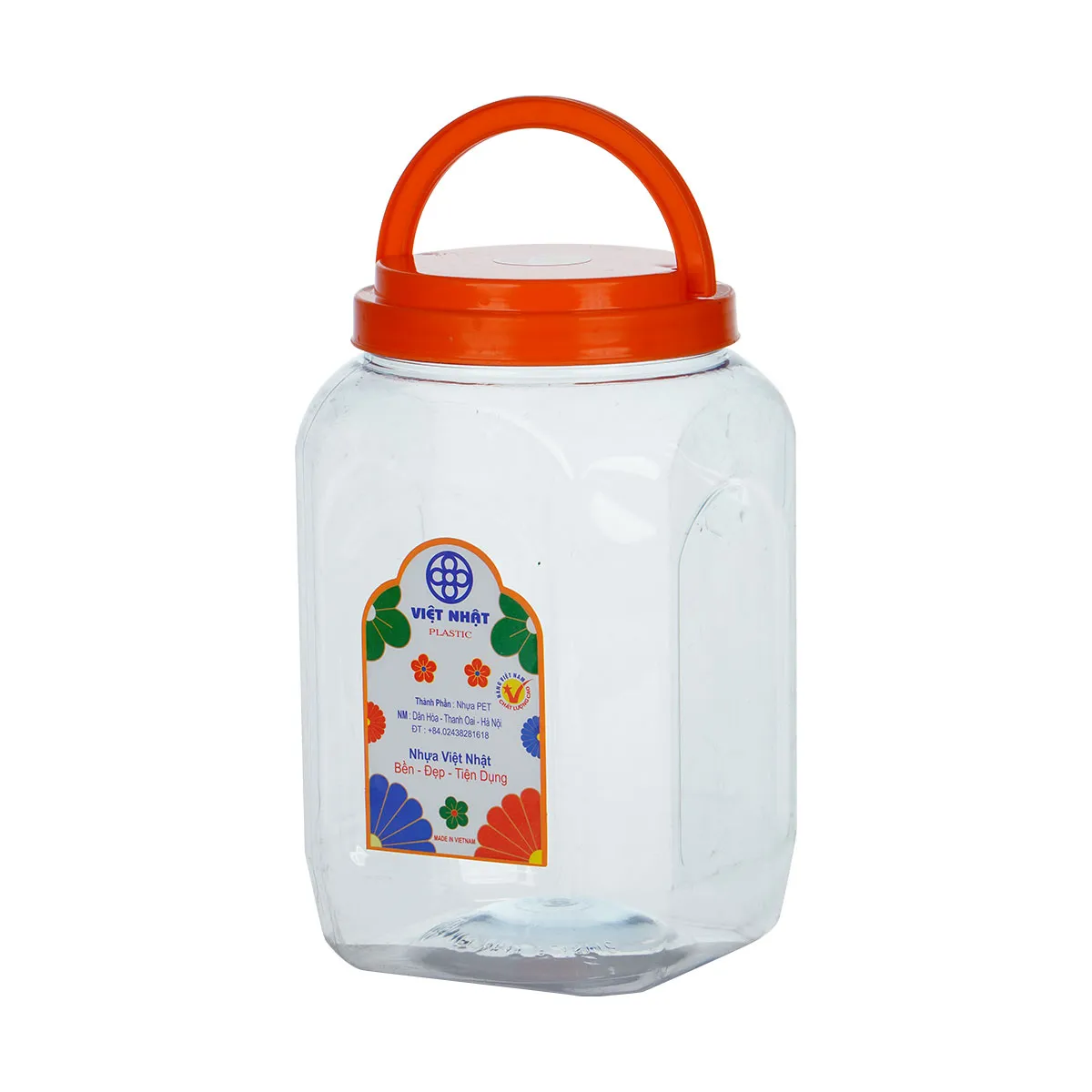 Lọ Keo Vuông 3.5Kg Có Quai P99 - Nhựa Việt Nhật Miền Bắc