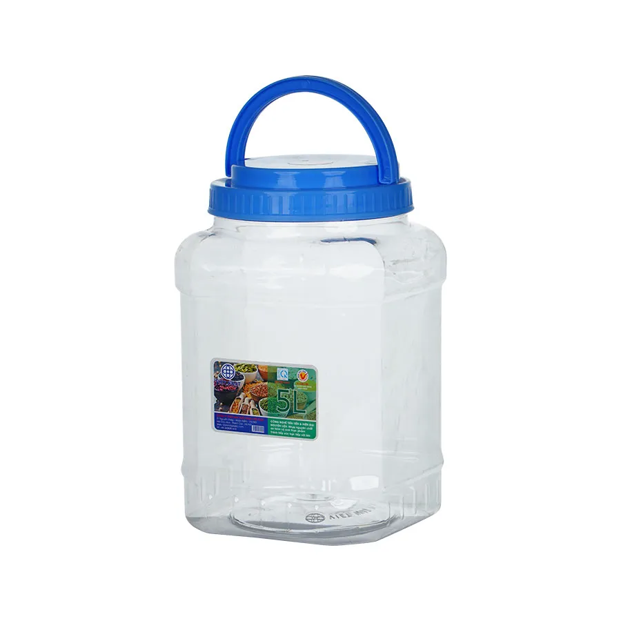 Lọ Keo Vuông 5Kg Có Quai P138 - Nhựa Việt Nhật Miền Bắc