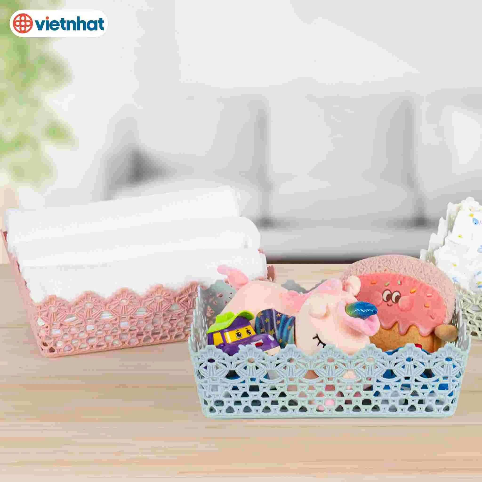 Rổ Hoa Chữ Nhật - Nhựa Việt Nhật Miền Bắc