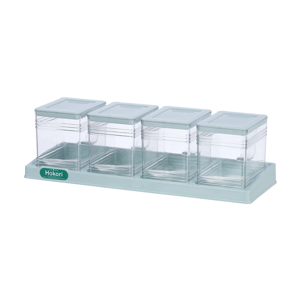 Lọ Gia Vị Vuông Bộ 4 Hokori - Nhựa Việt Nhật Miền Bắc