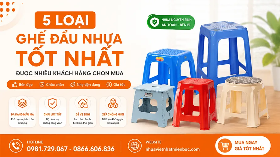 5 Loại Ghế Đẩu Nhựa Tốt Nhất Được Nhiều Khách Hàng Chọn Mua