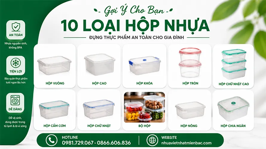 10 Loại Hộp Nhựa Đựng Thực Phẩm An Toàn Cho Gia Đình