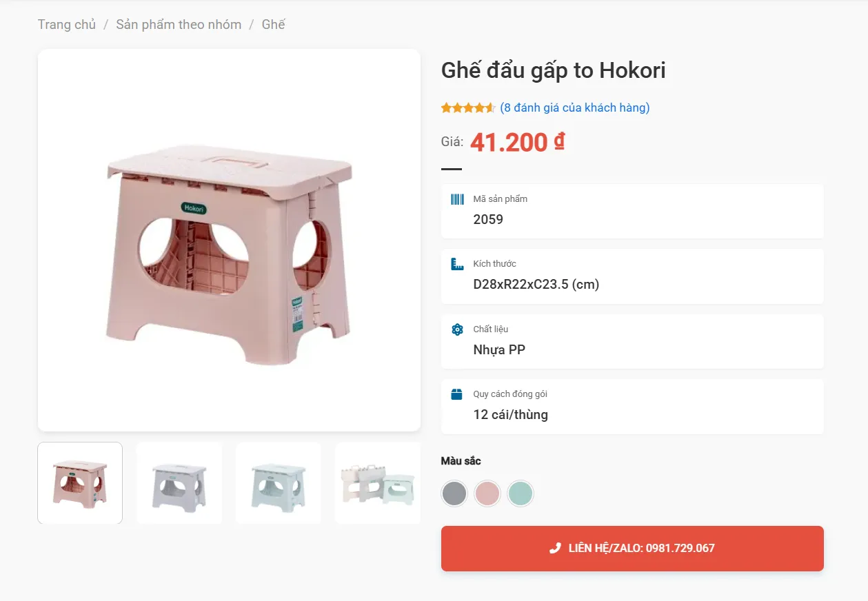 Ghế Đẩu Gấp Hokori - Tiện Lợi Tối Đa
