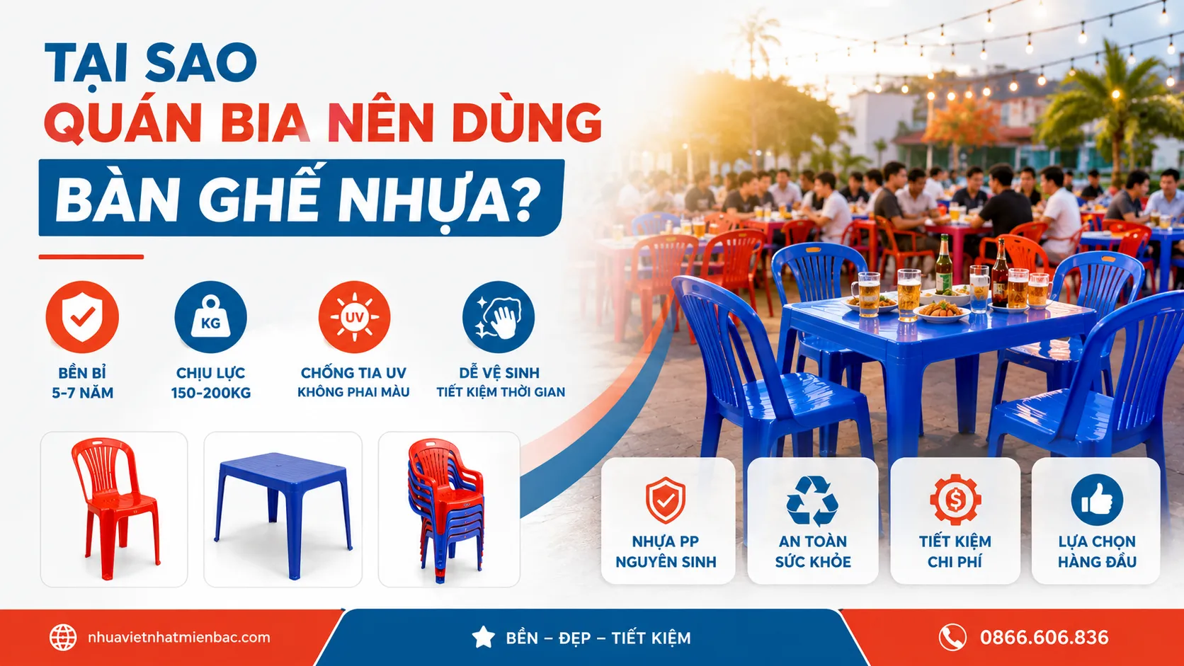 Những Lý Do Quán Bia Nên Sử Dụng Bàn Ghế Nhựa