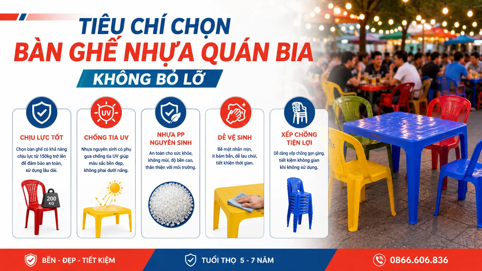 Tiêu Chí Chọn Bàn Ghế Nhựa Quán Bia Không Bỏ Lỡ