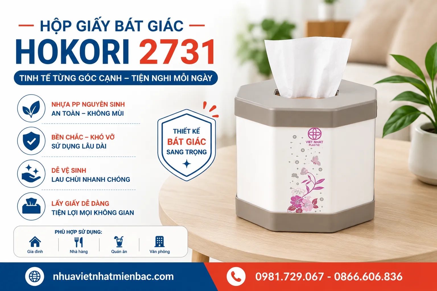 Hộp Giấy Bát Giác Hokori 2731