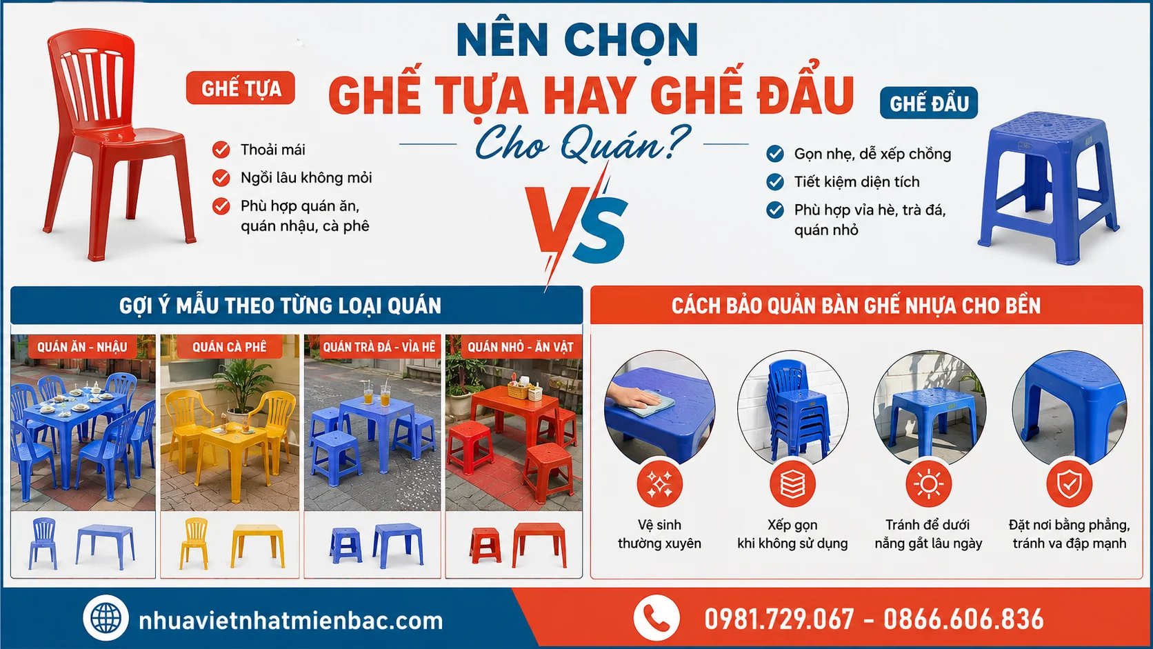 Nên Chọn Ghế Tựa Hay Ghế Đẩu Cho Quán