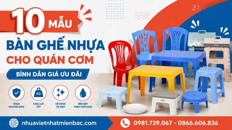10 Mẫu Bàn Ghế Nhựa Cho Quán Cơm Bình Dân