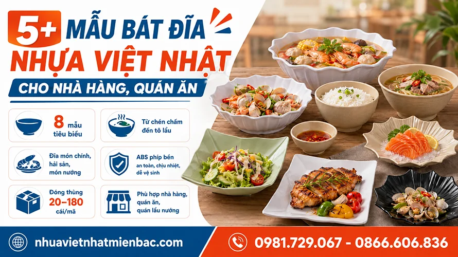 5+ Mẫu Bát Đĩa Nhựa Việt Nhật Cho Nhà Hàng, Quán Ăn