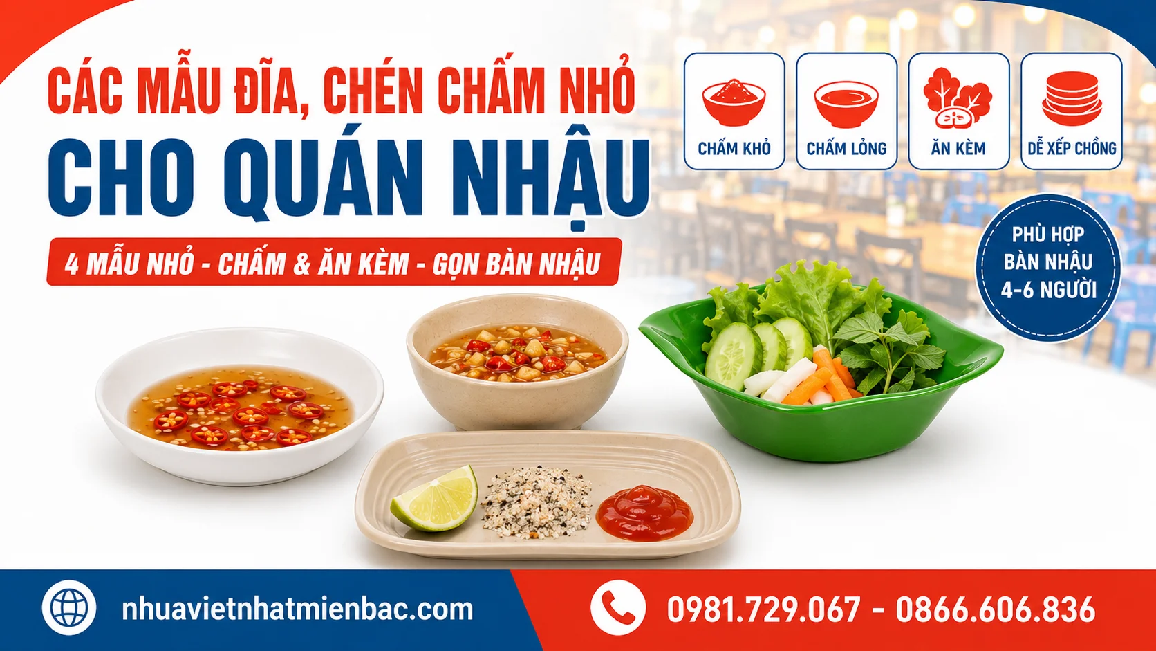 Các Mẫu Đĩa, Chén Chấm Nhỏ Cho Quán Nhậu