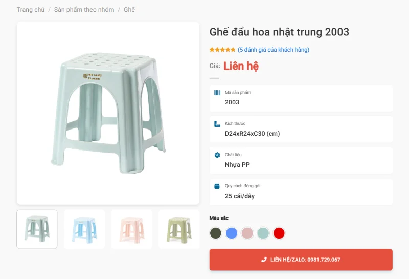 Ghế Đẩu Hoa Nhật 2003 Phù Hợp Quán Cơm Phổ Thông