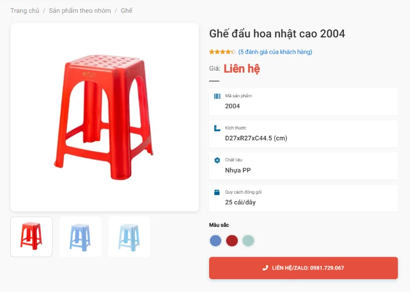 Ghế Đẩu Hoa Nhật Cao 2004 Giúp Khách Ngồi Thoải Mái, Không Phải Khom Lưng