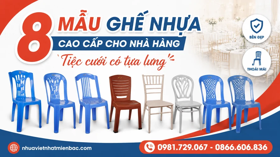 8 Mẫu Ghế Nhựa Tựa Đại Cao Cấp Cho Nhà Hàng Tiệc Cưới