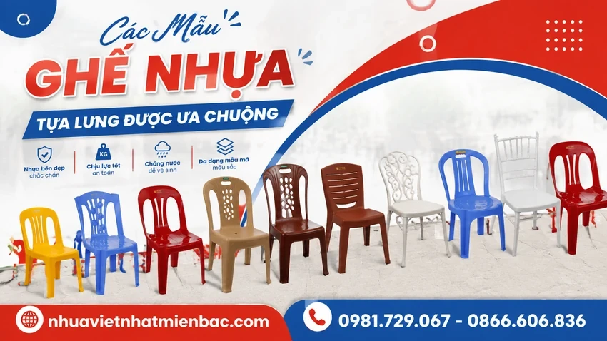 Các Mẫu Ghế Nhựa Tựa Lưng Được Ưa Chuộng