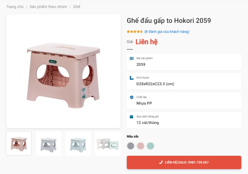 Ghế Đẩu Gấp To Hokori 2059 Vững Chắc Take Away