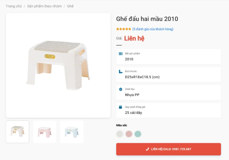 Ghế Đẩu Hai Màu 2010 Nhỏ Gọn Take Away