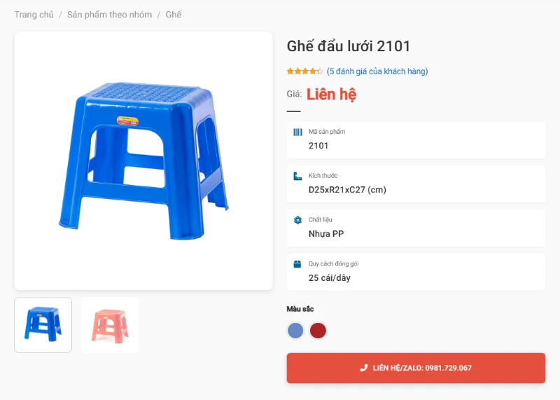 Ghế Đẩu Lưới 2101 Thoáng Khí Vỉa Hè