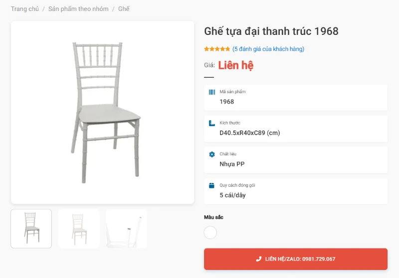 Ghế Tựa Đại Thanh Trúc 1968 Hoạ Tiết Đốt Trúc, Mẫu Có Lưng Cao Cho Quán Ăn