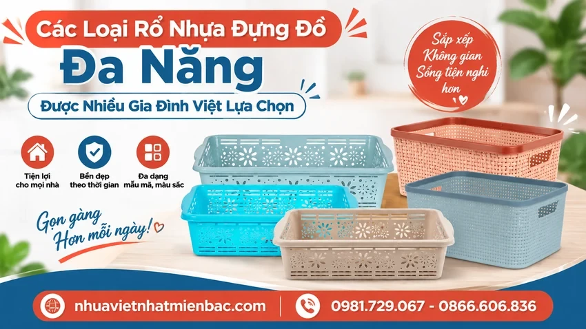 Các Loại Rổ Nhựa Đựng Đồ Đa Năng Được Nhiều Gia Đình Việt Lựa Chọn