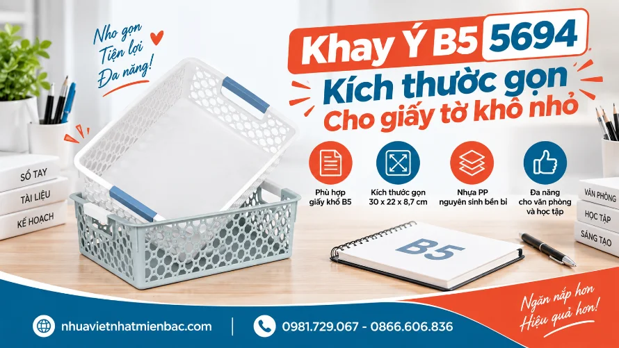 Khay Ý B5 5694 Kích Thước Gọn Cho Giấy Tờ Khổ Nhỏ