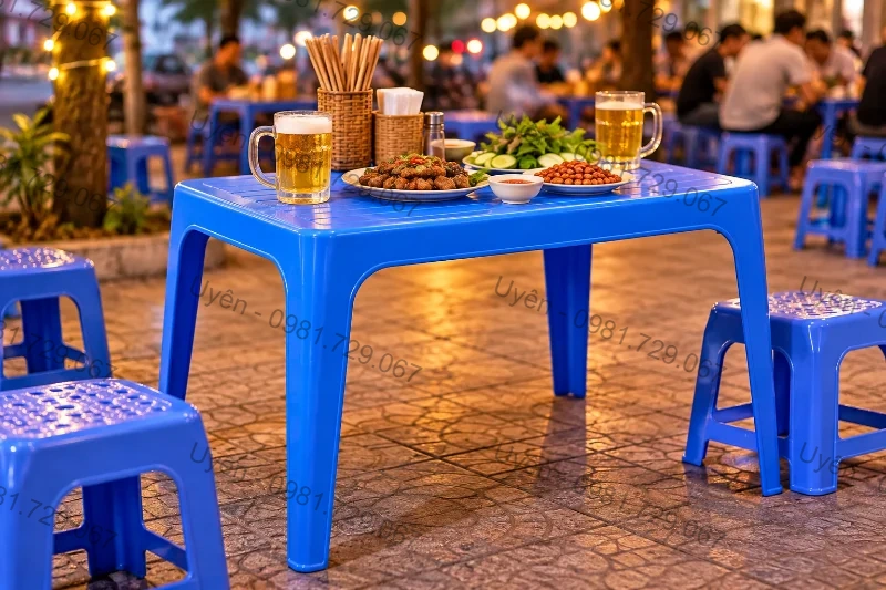 Bàn Vuông Đại 1808 Nhựa Nguyên Sinh Dùng Cho Quán Nhậu Vỉa Hè