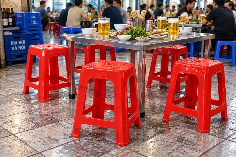 Ghế Đẩu Cao 2145 Cho Quán Nhậu Bình Dân Tối Ưu Chỗ Ngồi