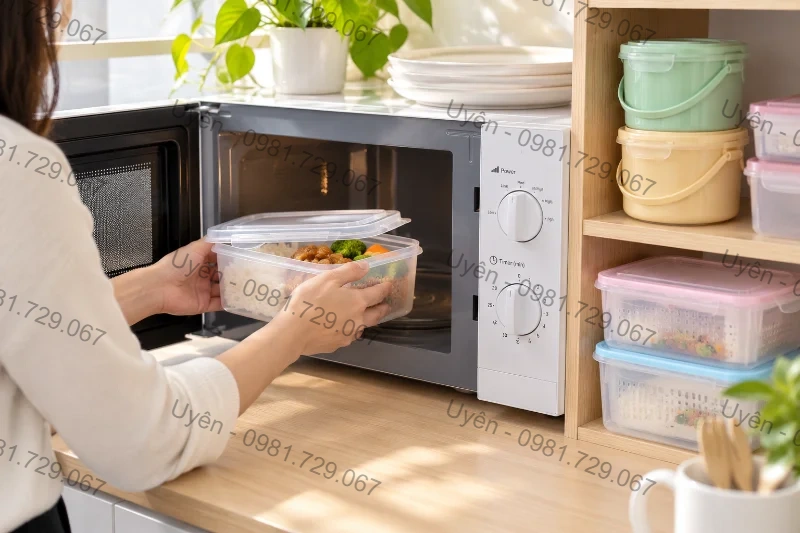 Hâm Nóng Hộp Đựng Cơm Văn Phòng Bằng Lò Vi Sóng Tại Pantry